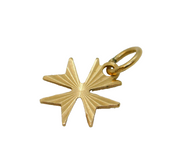 9ct Yellow Gold Maltese Cross Charm Pendant Vintage c1970s