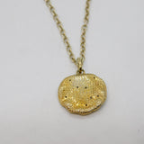Sterling Silver Gilt Paste Set Textured Leaf Studio Pendant Vintage c2000