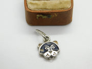 Sterling Silver and Enamel Little Panther Charm Pendant Vintage c1970