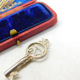 Sterling Silver Commemorative 21st Birthday Key Charm Pendant Vintage c1970