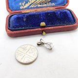 Sterling Silver and Diamond Paste Gem Charm Pendant Vintage c1970