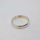 Sterling Silver Engraved 4mm Wide Wedding Band Ring Modern c1990 Size W 1/2