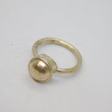 Sterling Silver Round Raised Front Studio Dress Ring Vintage c1976 Size J 1/2