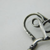 Edwardian Sterling Silver Twisted Heart Form Hat Pin Antique 1908 Birmingham