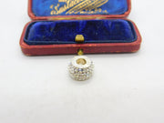 Sterling Silver and Diamond Paste Bead Charm Pendant Vintage c1970