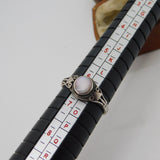 Sterling Silver Mother of Pearl Dress Ring Vintage c1970 Size N UK