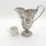 19th Century Large Dutch Silver Plated Tavern Scene Beer Ewer Antique c1820s