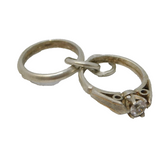 Sterling Silver Wedding & Engagement Ring Charm Pendant Vintage c1970
