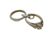 Sterling Silver Wedding & Engagement Ring Charm Pendant Vintage c1970
