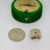Silver .800 Scandinavian Style Log Cabin Charm Pendant Vintage c1970