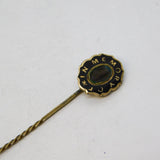 George III 9ct Yellow Gold, Black Enamel 'In Memory Of' Stick Pin Antique c1820
