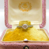 9ct White Gold & Diamond Paste Set Engagement Ring Vintage c1990 Sheffield