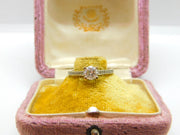 9ct White Gold & Diamond Paste Set Engagement Ring Vintage c1990 Sheffield