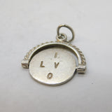 Sterling Silver I Love You Spinner Charm Pendant Vintage c1970s