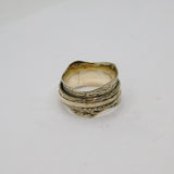 Sterling Silver Triple Patterned Bands Wavy Spinning Ring Modern c2000 Size R