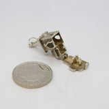 Sterling Silver Opening Church Charm Pendant Vintage c1970s