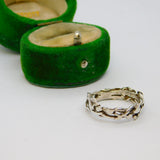 Sterling Silver Entwined Leaves Studio Style Ring Vintage c1970 Size L