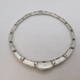 Sterling Silver Mexican Dyed Natural Stone Choker Necklace Vintage c1990's