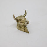 Sterling Silver Bull Or Steer Head Plaque Style Charm Pendant Vintage c1970s