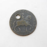 18th Century Copper Hull Halfpenny Coin Token Antique 1791 Drilled