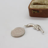 Sterling Silver Revolver Pistol Charm Pendant Vintage c1970