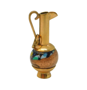 Victorian 9ct Gold, Goldstone & Millefiori Glass Wine Ewer Pendant Antique