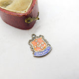 Sterling Silver and Enamel Travel Shield 'Sheerness' Charm Pendant Vintage c1970
