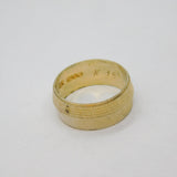 Sterling Silver Gilt Convex Patterned Wedding Band Ring Vintage 1975 Size P