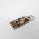 Sterling Silver Mousetrap Charm Pendant Vintage c1970