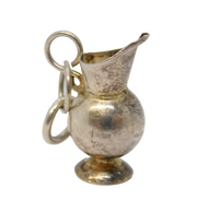Sterling Silver Wine Jug Charm Pendant Vintage c1970