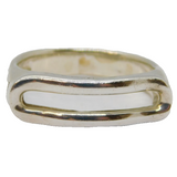 Sterling Silver Split Wavy Band Dress Ring Vintage c1970 Size O 1/2