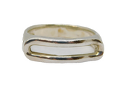 Sterling Silver Split Wavy Band Dress Ring Vintage c1970 Size O 1/2