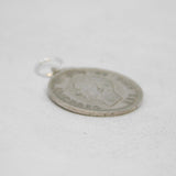 Sterling Silver George VI 1937 Threepence Charm Pendant Antique Deco