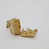 Sterling Silver Opening Dog Kennel With Dog Inside Charm Pendant Vintage c1970s