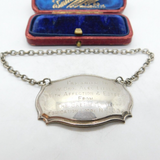 Silver Plated Decanter Label With Freemasons Insription Vintage c1970