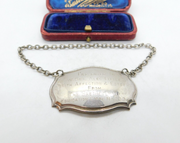 Silver Plated Decanter Label With Freemasons Insription Vintage c1970