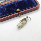 Sterling Silver & Enamel Dutch Clog Charm Pendant Vintage c1970