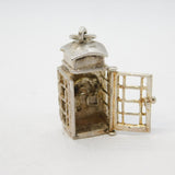 Sterling Silver Opening Phonebox Charm Pendant Vintage c1970s