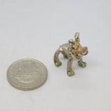 Sterling Silver Cartoon Dog Charm Pendant Vintage c1970s