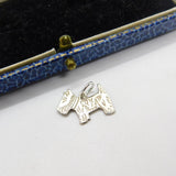 Sterling Silver West Highland Terrier Outline Charm Pendant Vintage c1970