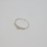 Sterling Silver 7 Stone Spinel Set Dress Band Ring Modern c1990 Size M 1/2