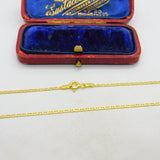 Long Yellow Gold on Sterling Silver Anchor Link Chain Necklace 30" Length
