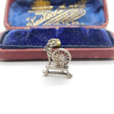 Sterling Silver Spinning Wheel Charm Pendant Vintage c1970