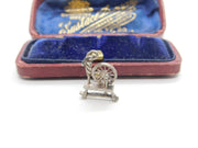 Sterling Silver Spinning Wheel Charm Pendant Vintage c1970