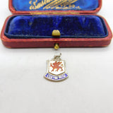 Sterling Silver and Enamel Cymru Wales Travel Shield Charm Pendant Vintage c1970