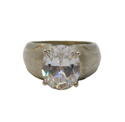 Sterling Silver Oval Cut Spinel Set Ring Vintage c1970 Size O UK