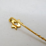 9ct Yellow Gold Masonic Square & Compass Stick Pin Vintage London