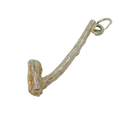 Sterling Silver Textured Pipe Charm Pendant Vintage c1970