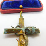 Georgian Handmade Large Base Metal Floral Cross Medallion Reliquary c1790