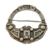 Scottish Sterling Silver Celtic Pattern Kilt Brooch Antique 1938 Edinburgh